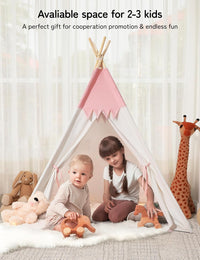 besrey Teepee Tent for Kids - Pink / 47.2 inches x 47.2 inches x 61 inches - image 4