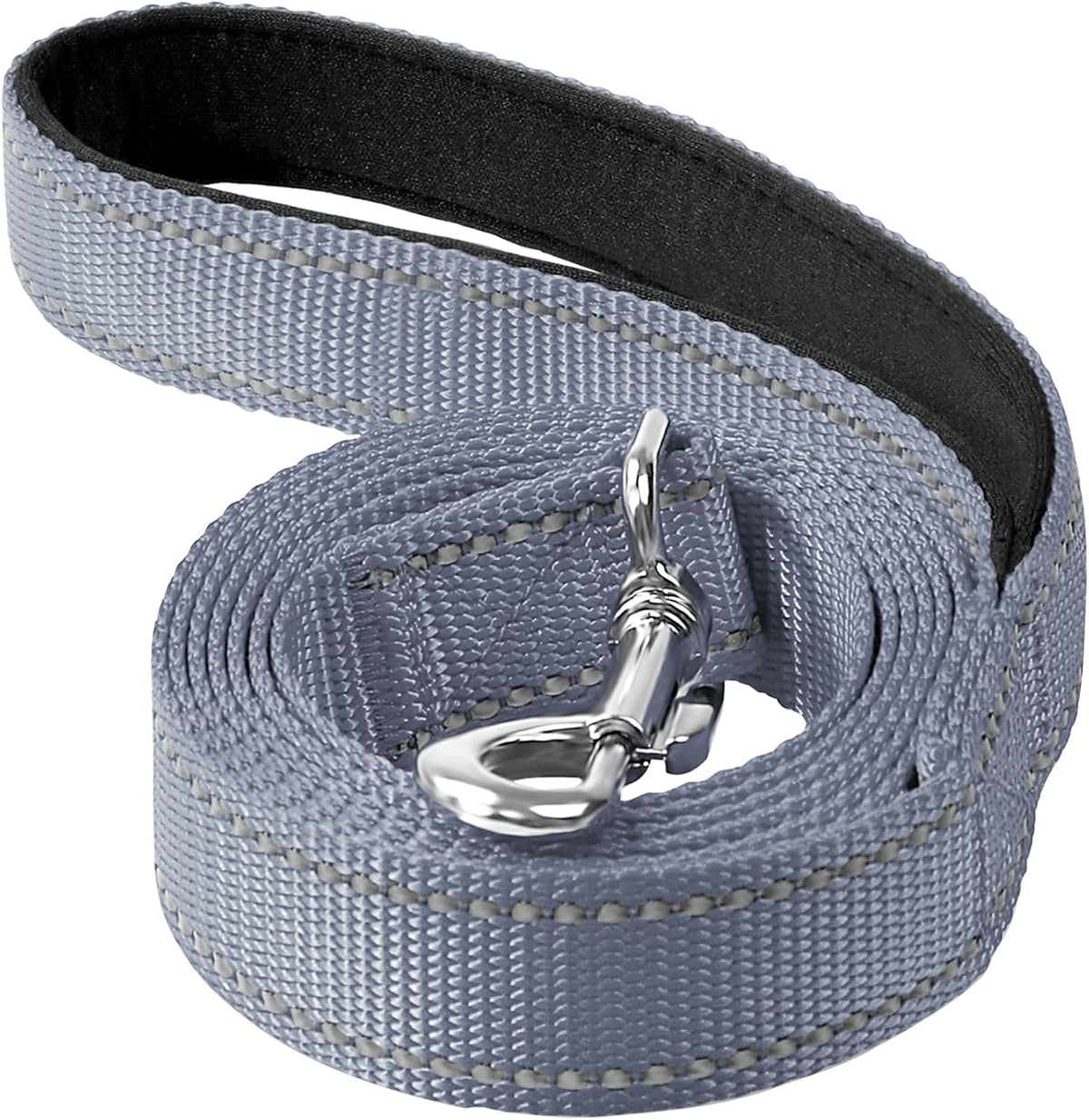 6FT Reflective Dog Leash, Padded Handle for Small Medium Dogs – Essentials for Dogs - 1"*6' / Grey
