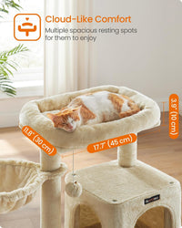 Feandrea Cat Tree, Multi-Level Condo - Beige - image 4