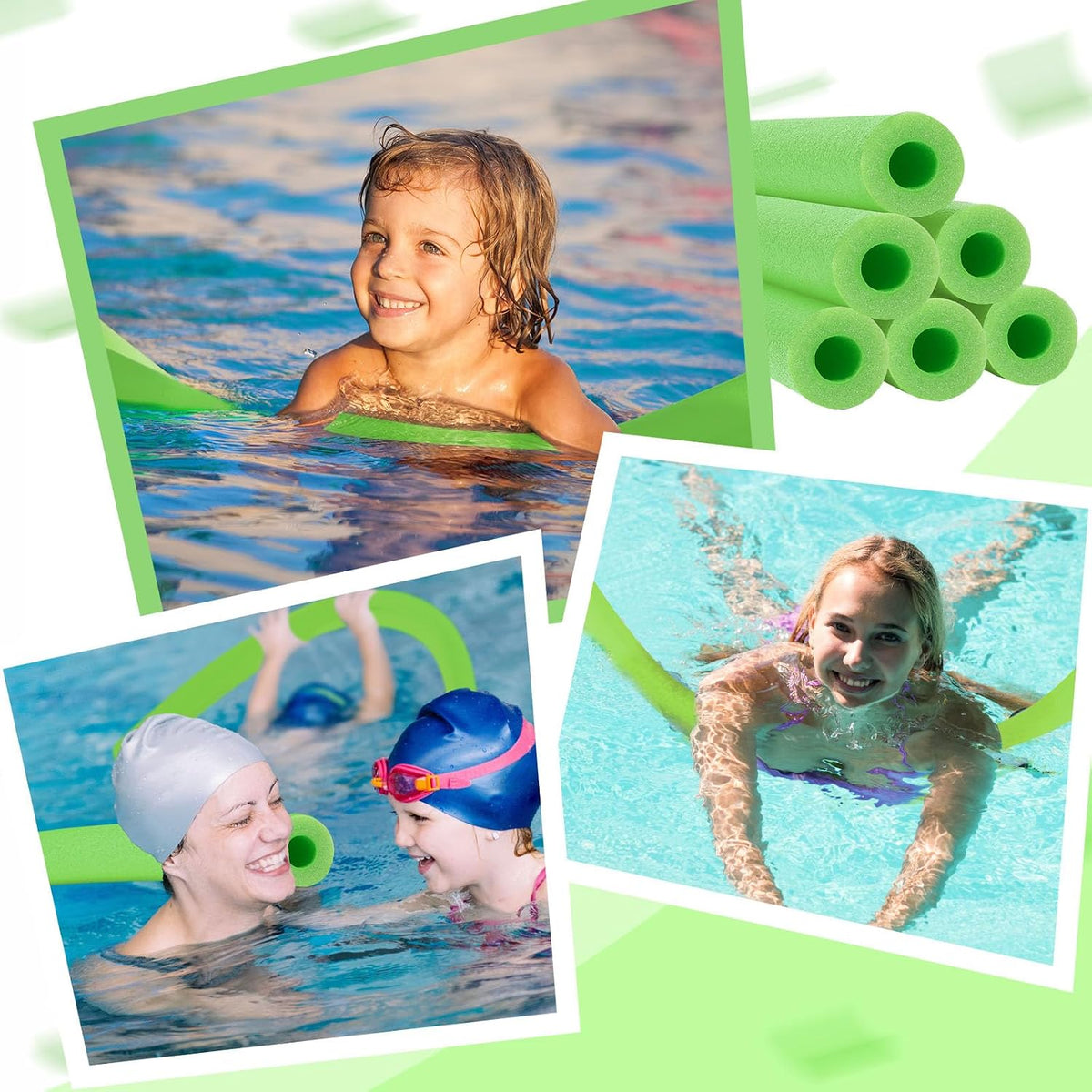 Hanaive white foam pool noodles, 6 pack, 52 inches long with hollow centers - view 18