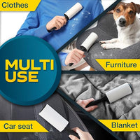 Lint Rollers 2 pcs, 540 Sticky Sheets, Extra 4 Spare Rollers/Hair Remover for Clothes, Furniture, Couch, Carpet, Dog Hair Remover, Cat Hair Remover, Animal Fur, Fuzz