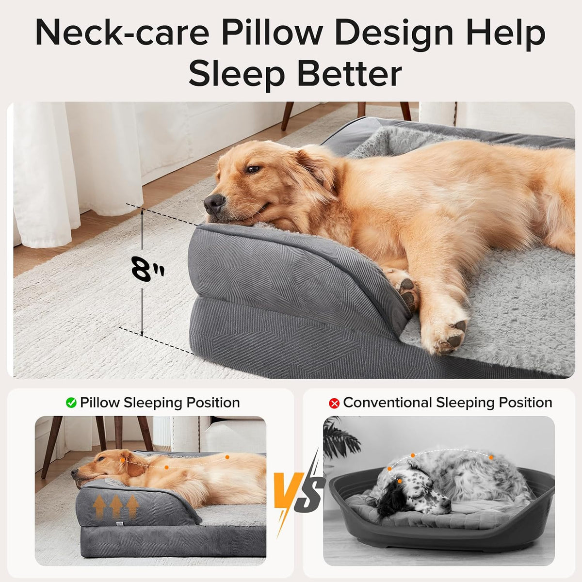 Orthopedic Dog Beds Large Sized - Grey / XXL (48"x 35"x 8") - image 2