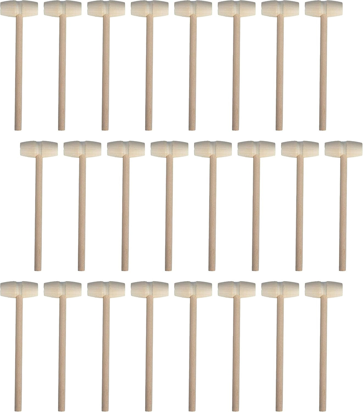 24 Pieces Mini Wooden Hammers Natural Wood Mallets Gavel Toy for Kids – Fun for Kids & Family