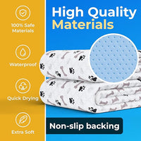 GREEN LIFESTYLE Washable Pee Pads for Dogs - Waterproof Reusable Puppy Pads with Anti-Slip Backing, Pet Training Pad for Puppy Playpen, Crate, Whelping Box, Potty Training (Pack of 2 - 30x34)