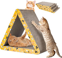 Cat Scratcher Cat Scratching Board, Foldable, Triangle - Orange