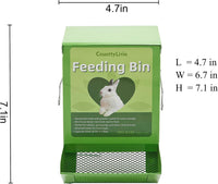 Metal Small Animal Feeder with Lid, Heavy Duty - 4.6 inch / Green - image 2