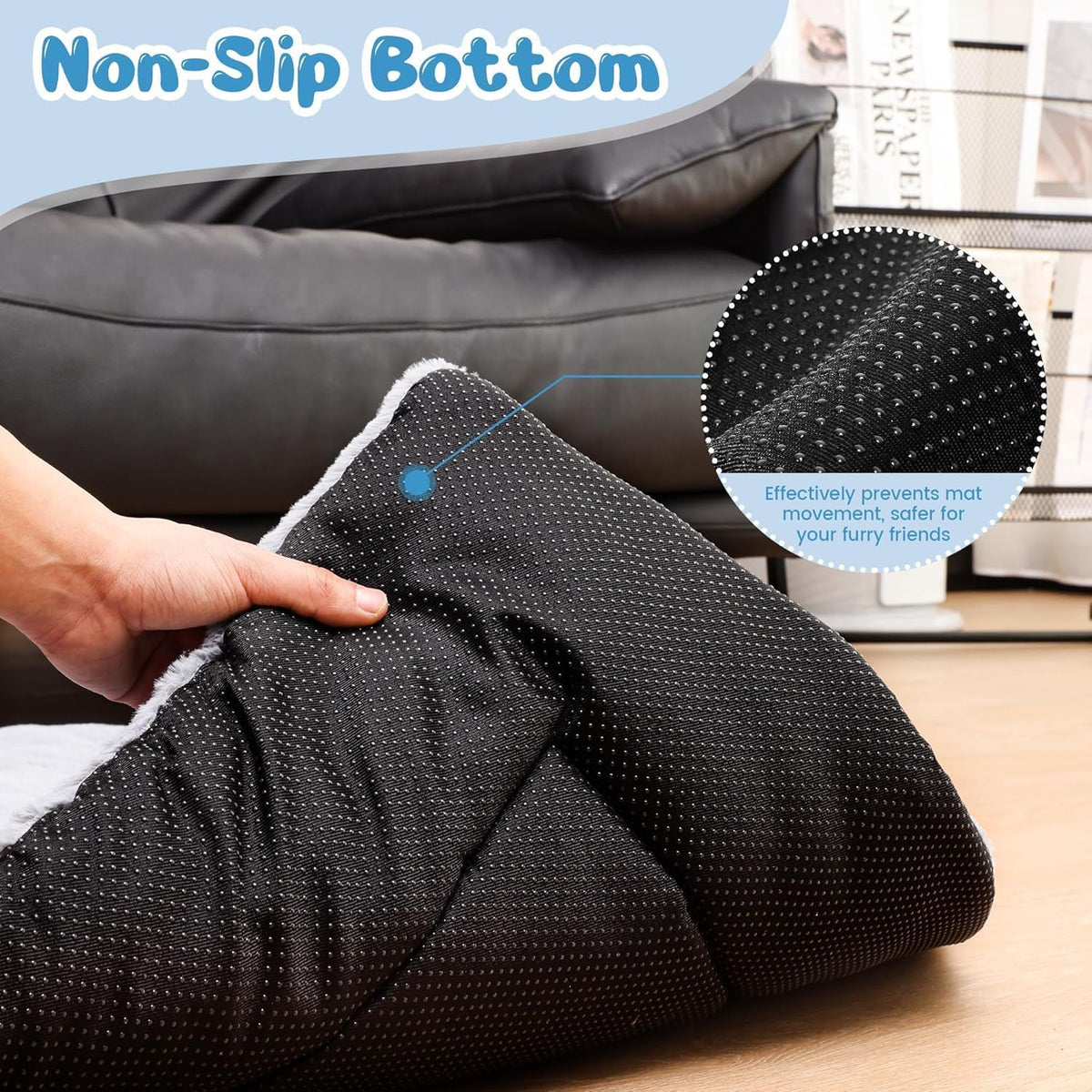 Dog Crate Pad, Washable Cozy Dog Bed Mat for Medium Dogs 36"x23" - 24.0"L x 18.0"W x 1.5"Th / Dark Grey - image 4