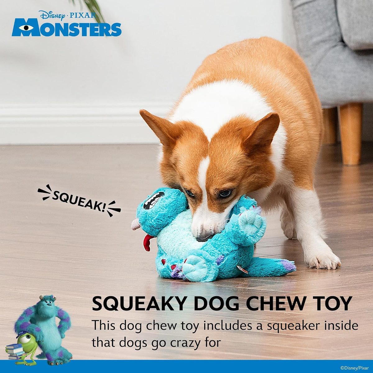 Disney for Pets Pixar Monsters Inc Sulley Plush Dog Toy - Vampire Sulley Plush / 9 Inch - image 4