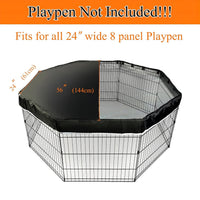 Playpen Top Cover for 24'' Width 8 Panel Pen - Black / Only Top Cover, Adhesive Tape Connections - image 2