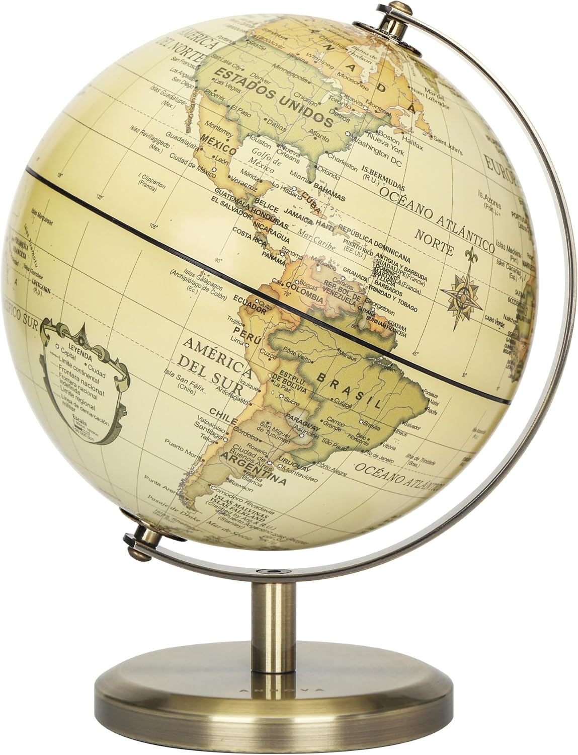 Annova Mini Antique Globe 4-inch / 10 cm - Antique Spanish