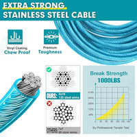 Snagle Paw Dog Tie Out Cable 30FT-1000LBS Break Strength,Heavy Duty Dog Leads for Yard with Shock Absorbing Spring & Swivel Hook,Long Leash Cable for Outdoor Tethering,Dog Line for Small Large Dogs