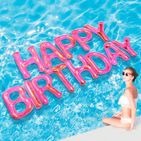 Shappy Happy Birthday Pool Floats Balloon – Fun for Kids & Family - Pink / 20'' / Sequins