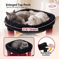 Heybly 53.1" Corner Cat Tree for Large Cats - Black and Red / 53 inch - image 2