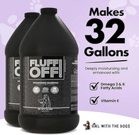 Fluff Off! by Girl With The Dogs, Natural Deshedding Dog & Cat Shampoo, 1 Gal, Made in USA, 8 Wks+