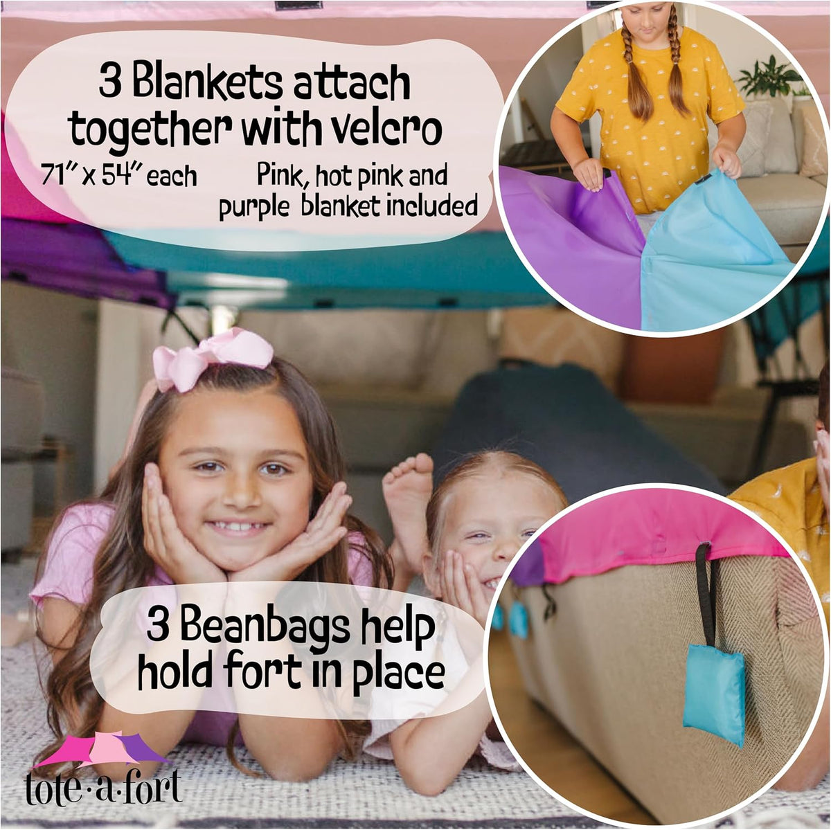 TOTEAFORT Original Blanket Fort Building Kit for Kids – Fun for Kids & Family - Princess - image 3