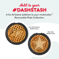 Dash Waffle Maker Plates, Dinosaur & Unicorn, Nonstick - Rocketship & Star - image 4