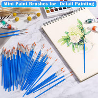 50 Pcs Flat Paint Brushes for Touch Up - 50Pcs Round Paint Brushes Bulk / 50 Count - image 2