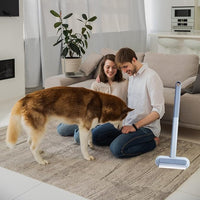 Pet Hair Remover for Furniture, Reusable Multifunctional Cat and Dog Hair Removal Tool, 17-Inch, Extra Long Handle, Gentle on Couch, Carpet, Clothes, Bedding, Tile, Car Seats