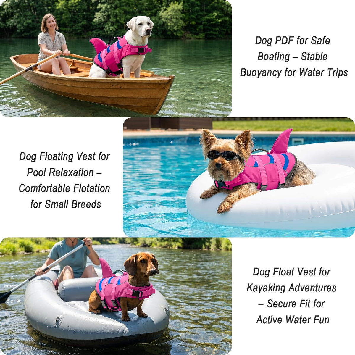 Fragralley Shark Dog Life Jacket - X-large / Pink-Wave Shark - image 4