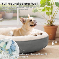 Love's cabin Round Donut Cat and Dog Cushion Bed, 30in Pet Bed for Medium or Large Dogs, Anti-Slip & Water-Resistant Bottom, Soft Durable Fabric Pet beds, Washable Calming Cat & Dog Bed Grey