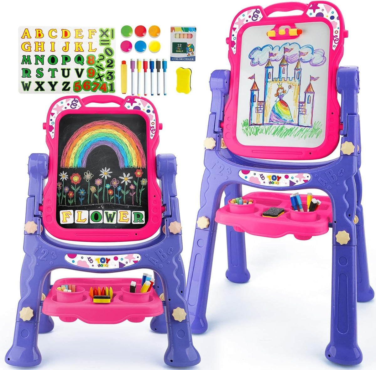 STEAM Life Kids Easel, Pink & Purple - Pink and Purple