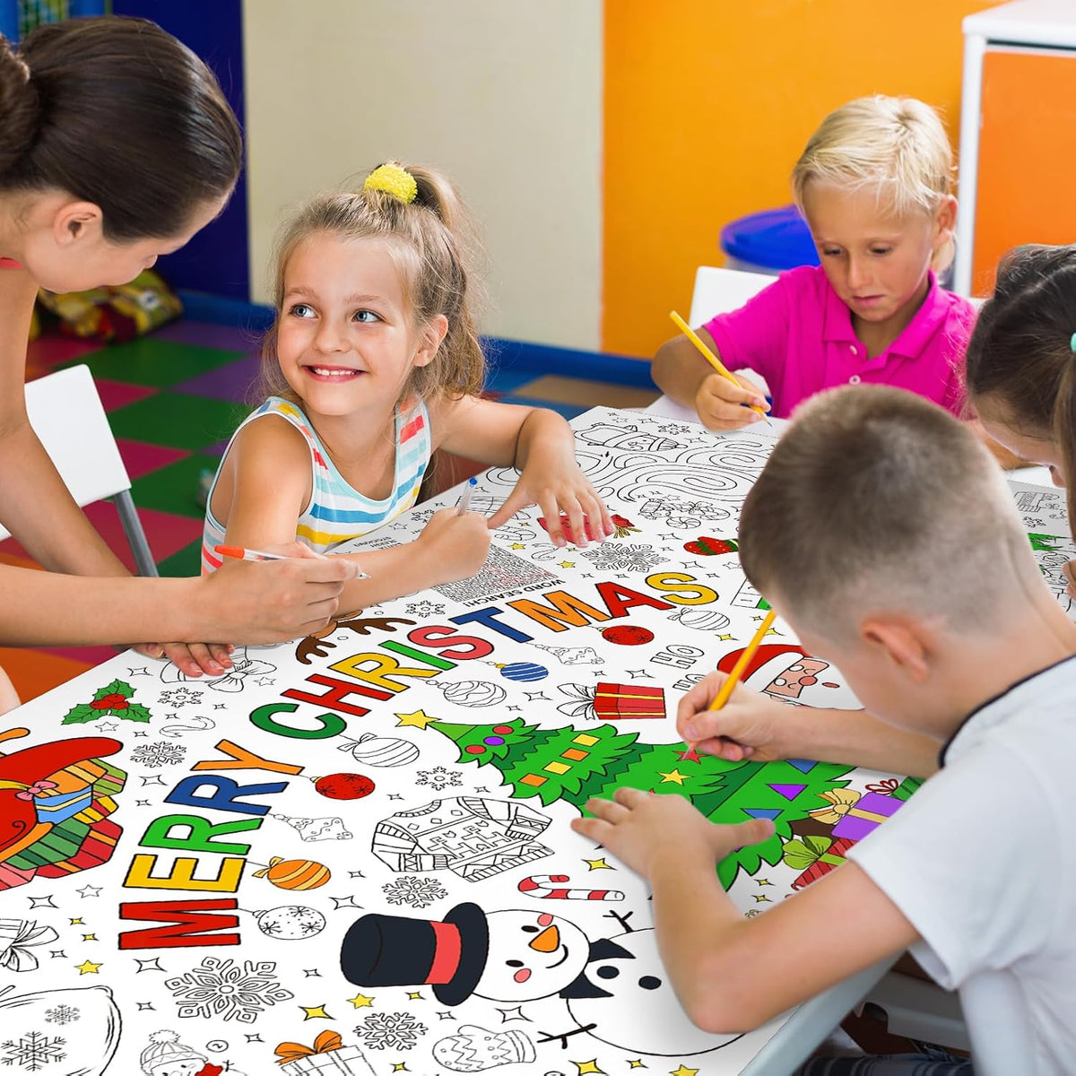 Halloween Activity Poster, Halloween Tablecloth for Kids - Christmas - image 4