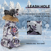 Small Dog Coats, Waterproof - S(Chest 17.7") / White Camo - image 4