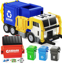 JOYIN Large Friction Powered Garbage Truck Toy Set - Blue