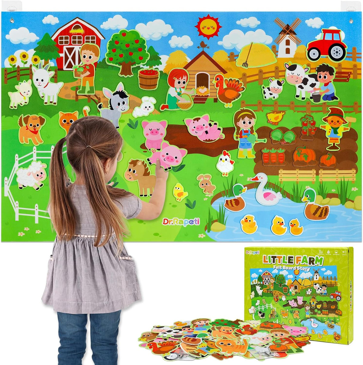 Dr.Rapeti 43x28 inch Felt Story Board Set