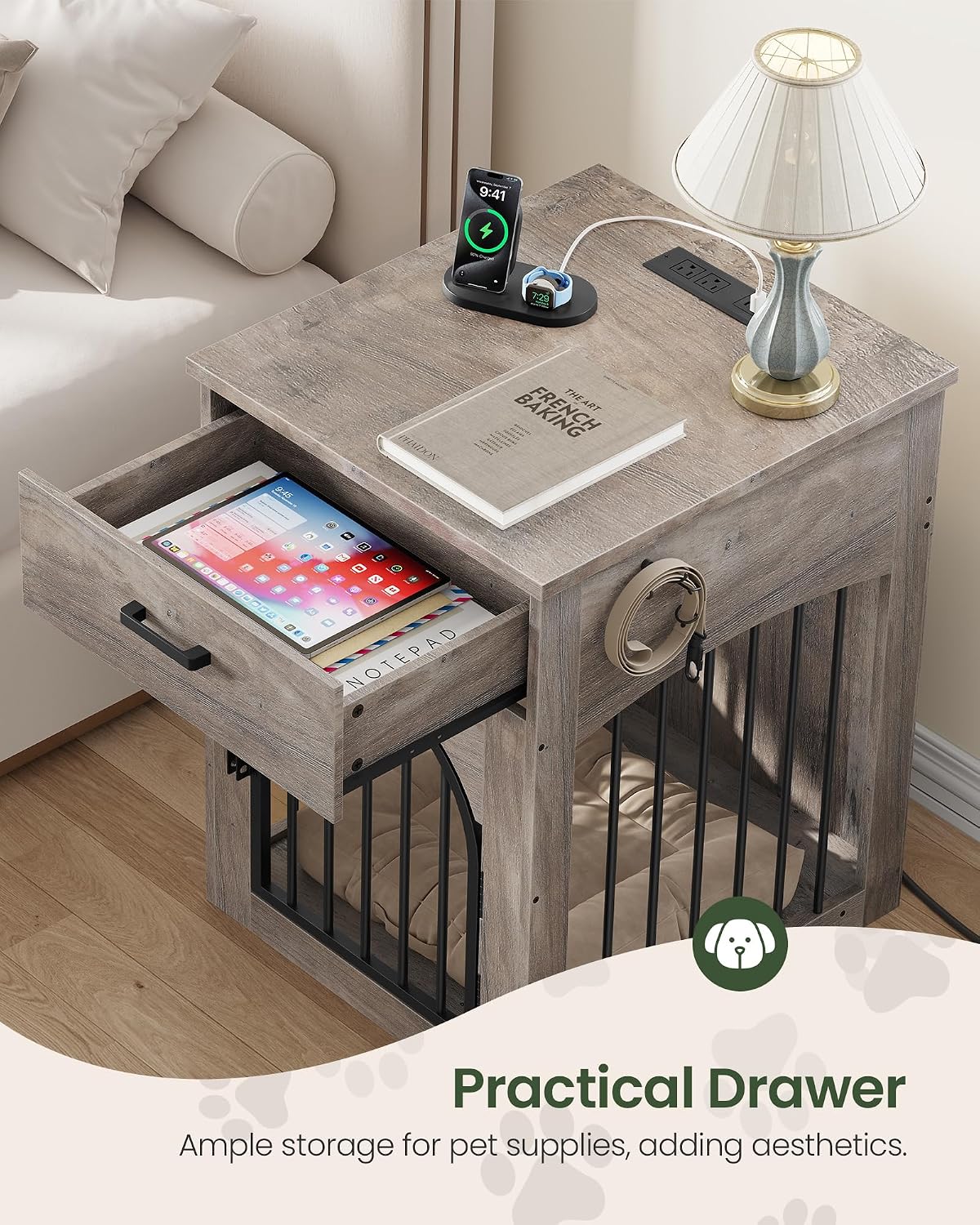 CHOEZON Dog Crate Furniture - Greige - image 4