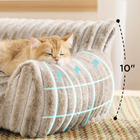 Bedsure ComfyFleece Shown on TV Fluffy Cute Cat Couch for Pets - 24x18x10" / Amphora - image 2
