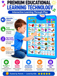 Just Smarty Interactive Alphabet Wall Chart, ABC & 123's, Blue – Fun for Kids & Family - ABCs and 123s - Blue - image 3