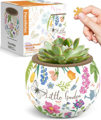 PieceRelax Unique 3D Puzzle Planter, 80 Plastic Pieces [K1101] - Little Garden