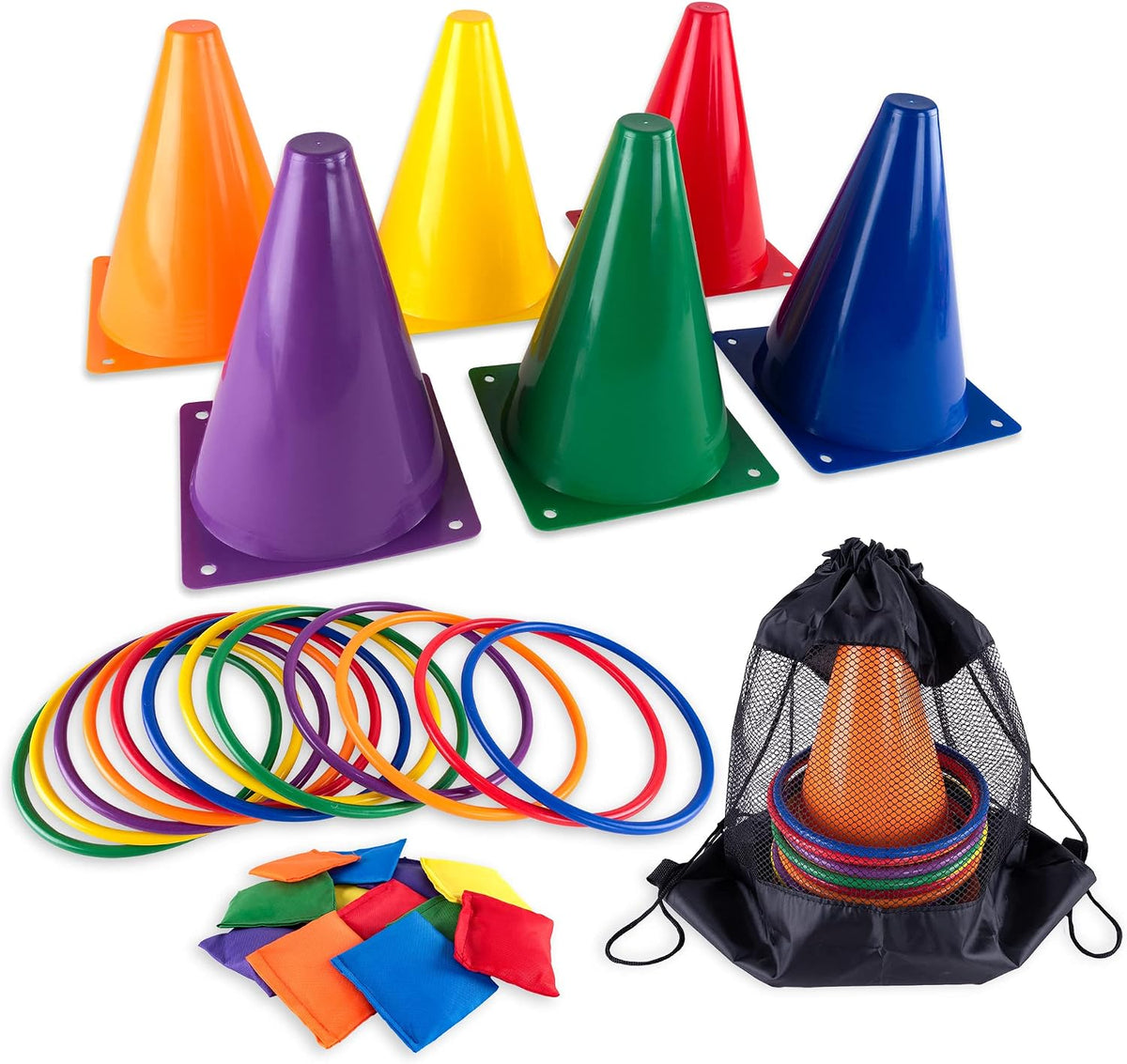 Super Z Outlet 30 piece carnival ring toss game set with rings, bean bags and cones