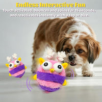 Moving Dog Toys – Rechargeable Interactive Dog Squeaky Toy with Motion-Activated Ball, Music, Recording & Silent Modes – Self-Play Toy for Small, Medium & Large Breeds (Bee)