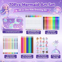 DreamyCandy 70 Pcs Washable Markers Set for Kids 4-8 - Purple Mermaid - image 2