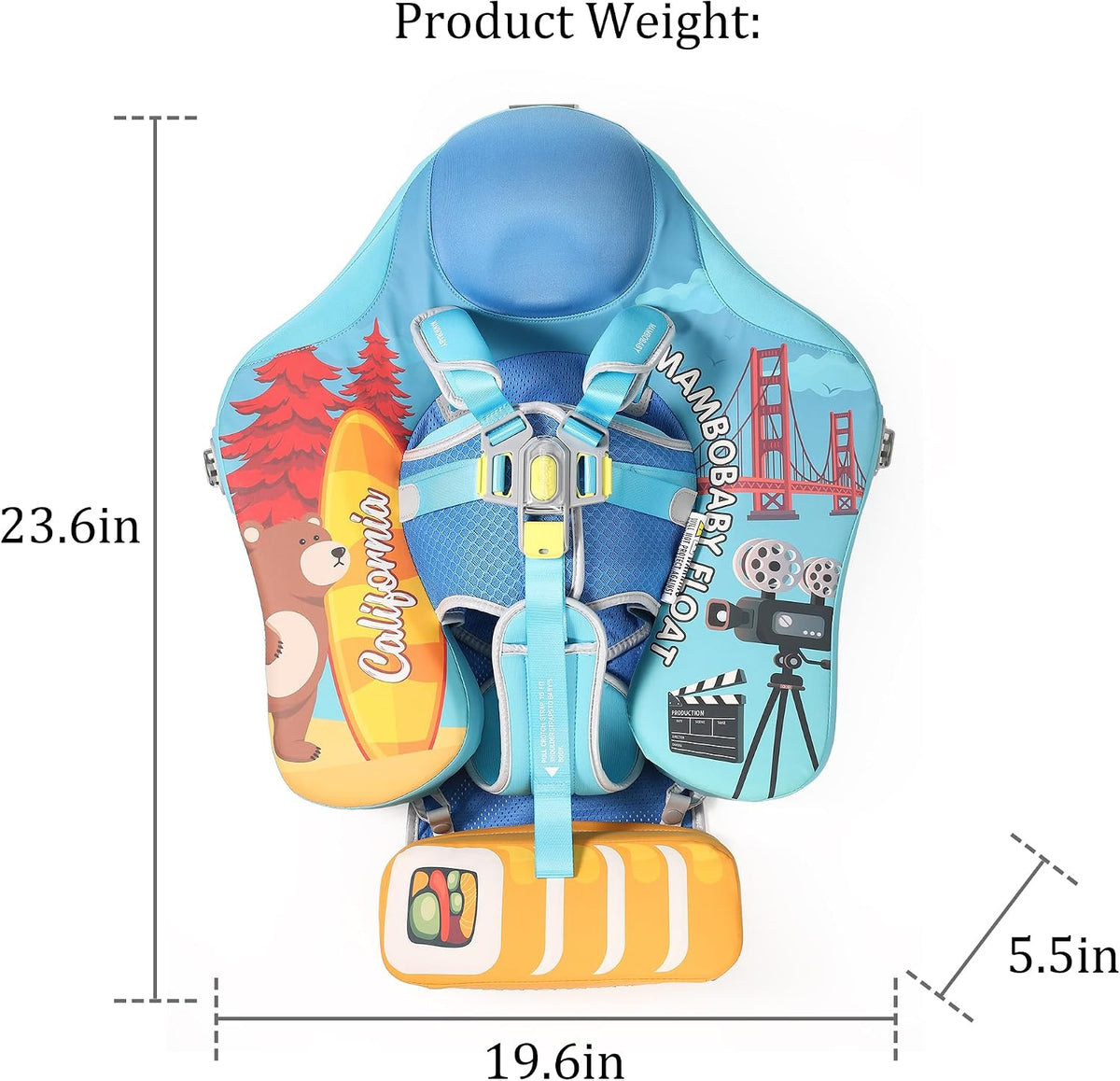 Mambobaby Float Deluxe non-inflatable baby pool float with sun canopy - view 8