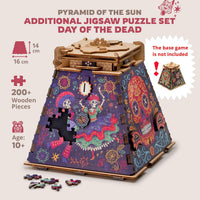 iDventure CluePuzzle Pyramid of the Sun 3D birch wood puzzle box with Aztec design - view 7