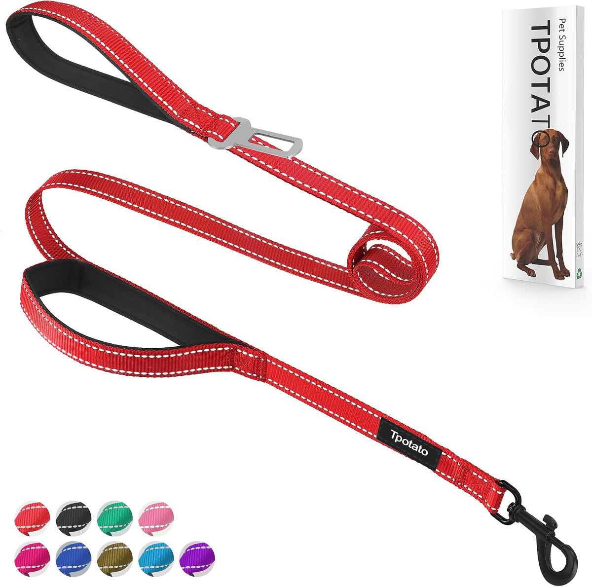 6 Foot Fuchsia Dog Leashes for Large Medium and Small Breed Dogs That - Fiery red