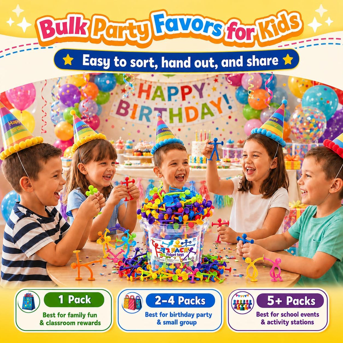 OleOletOy Suction Fidget Toys for Kids: 21 Pack Stretchy Sensory Toys – Fun for Kids & Family - 72 Pack - image 4