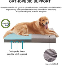Orthopedic Memory Foam Dog Bed for Large Dogs, Cooling Dog Beds -Waterproof Pet Bed Mats for Crate with Removable Washable Cover,Ideal for Arthritic Dogs (47inch,110Lbs)
