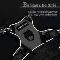 rabbitgoo Dog Harness No Pull with 2 Leash Clips, Adjustable Soft Padded, Reflective Oxford No Choke Pet Vest with Easy Control Handle for Puppy, Grey, XS