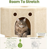 Cat Tree Tower for Indoor Large Adult Cats - Beige - image 3
