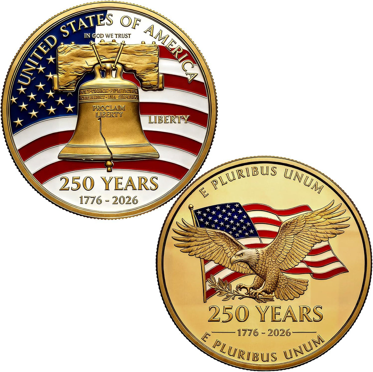 Lastikor 2 inch Marine Corps 250th anniversary coin in copper color - view 2