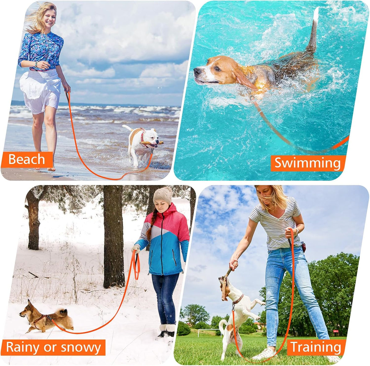 XiaZ Long Leash for Dogs Waterproof - 30ft / Orange - image 3
