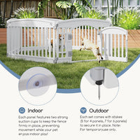 DUMOS Plastic Dog Playpen - Modern White / 6 Panel / 24 Inch - image 3
