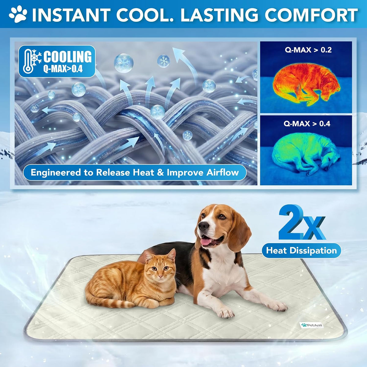 PetAmi Waterproof Dog Cooling Mat Pet Pad for Crate Couch Bed - Beige / Large (40x60) - image 2