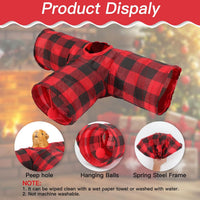 Guinea Pig Tunnel Hideout 3-Way Collapsible Small Pet Tubes - Red - image 3