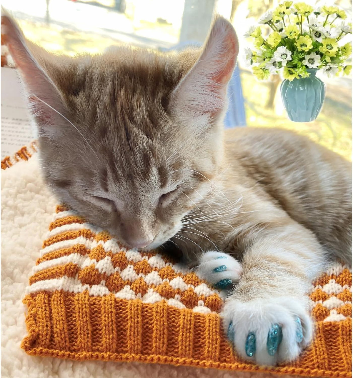 VICTHY 160pcs Cat Nail Caps Cat Claw Caps Cat Nail Covers - Large - image 2