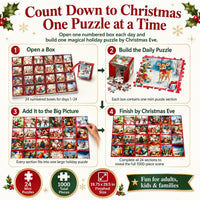 Christmas Advent Puzzle 1000 Piece Countdown 2026 – Fun for Kids & Family - Christmas Advent Puzzle - image 3